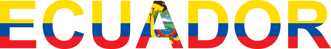 Ecuador word in flag style